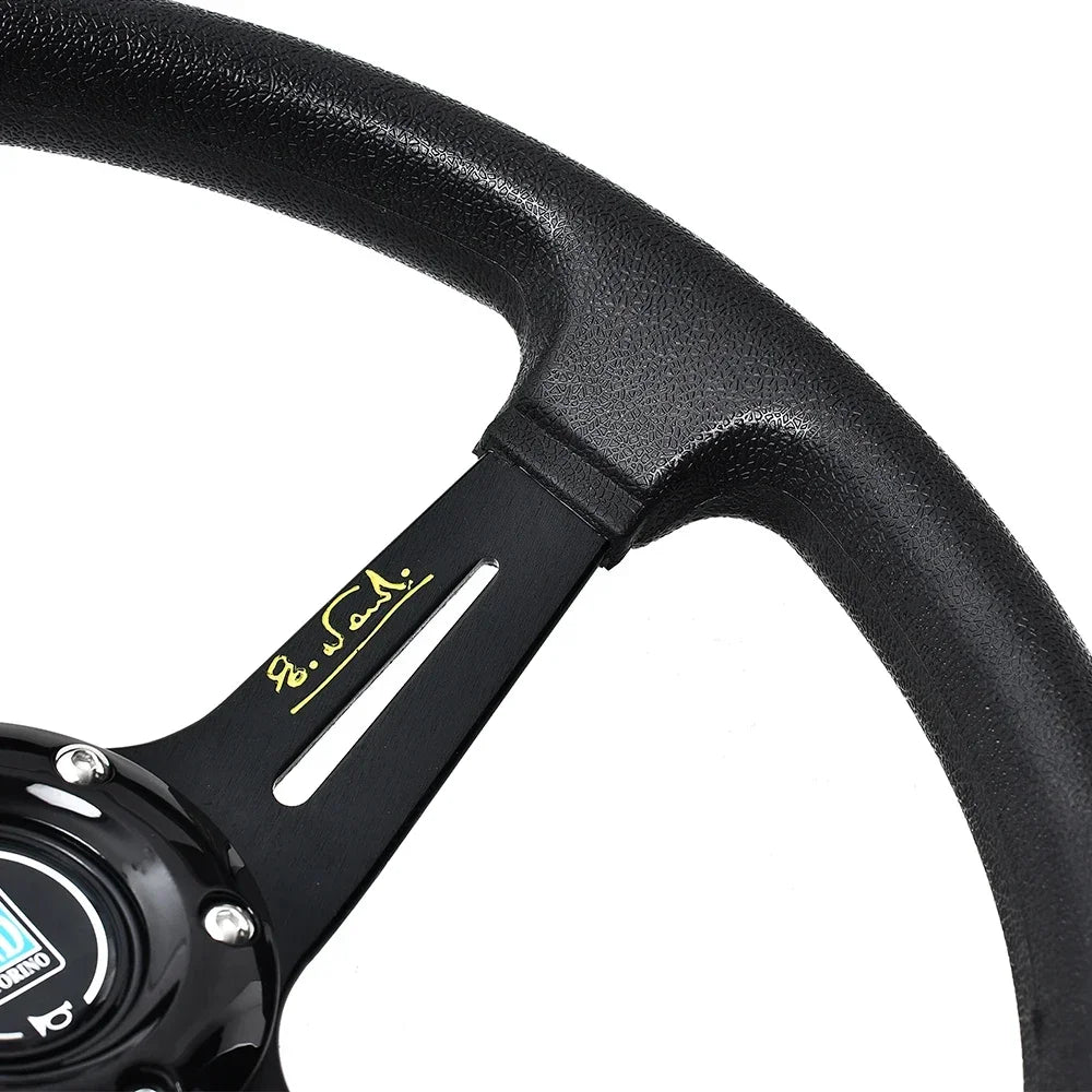 Volanti Nardi da 14 pollici ND PU per auto da corsa, volante sportivo universale Deep Corn Drifting con logo ND