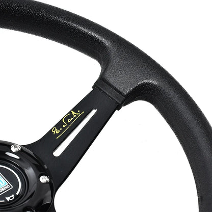 Volanti Nardi da 14 pollici ND PU per auto da corsa, volante sportivo universale Deep Corn Drifting con logo ND