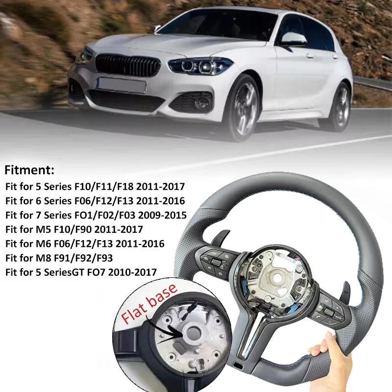 BMW F10 F20 F30 F32 F36 F80 F82 M3 M4 M leather sport steering wheel, modified