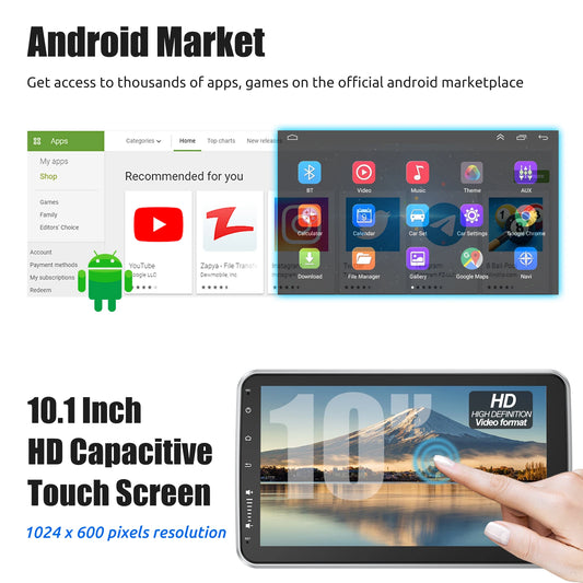 ESSGOO Android 14 10.1 pollici universale