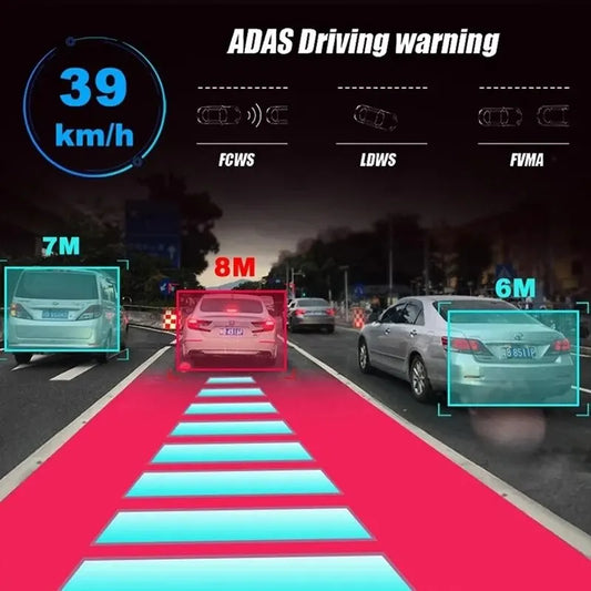 Dash Cam DVR per auto Full HD 1080P Dash Cam per lettore DVD Android ADAS LDWS Unità di navigazione Audio automatico Allarme vocale Registrazione video