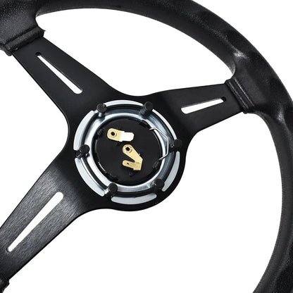 Volanti Nardi da 14 pollici ND PU per auto da corsa, volante sportivo universale Deep Corn Drifting con logo ND