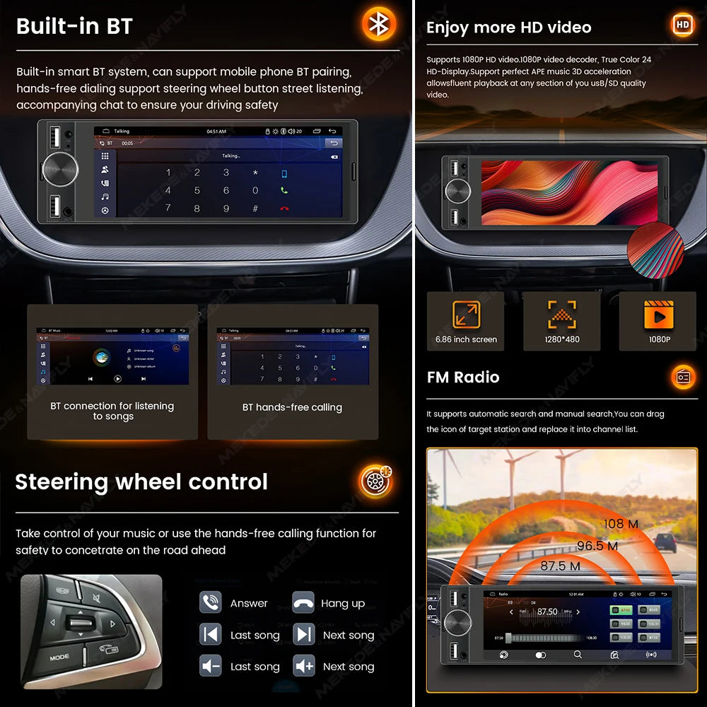 Carplay Android Auto 1 Din