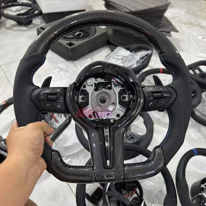 BMW F10 F20 F30 F32 F36 F80 F82 M3 M4 M leather sport steering wheel, modified