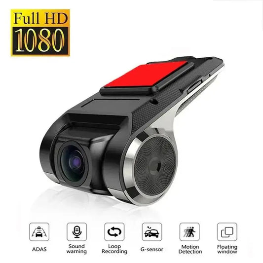 Dash Cam DVR per auto Full HD 1080P Dash Cam per lettore DVD Android ADAS LDWS Unità di navigazione Audio automatico Allarme vocale Registrazione video
